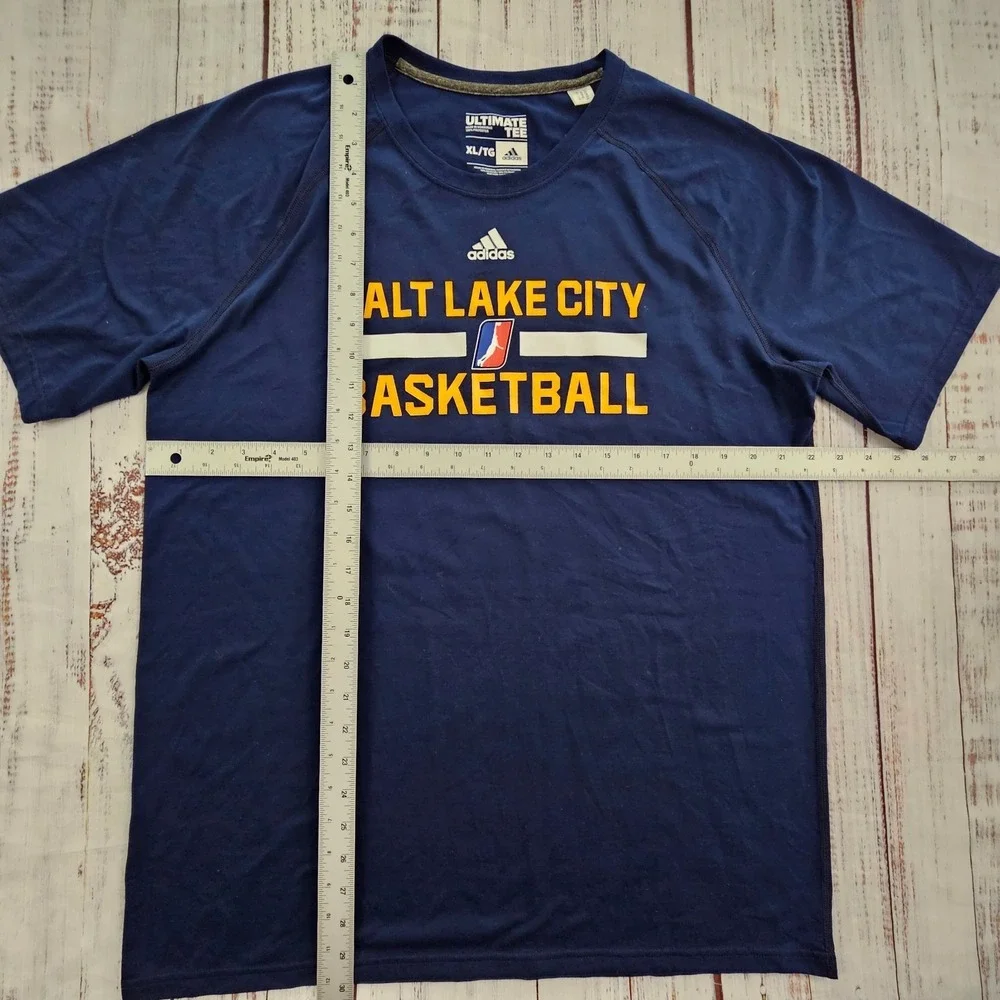Salt Lake City Basketball Blue adidas Short Sleeve Polyester T-Shirt Men's XL